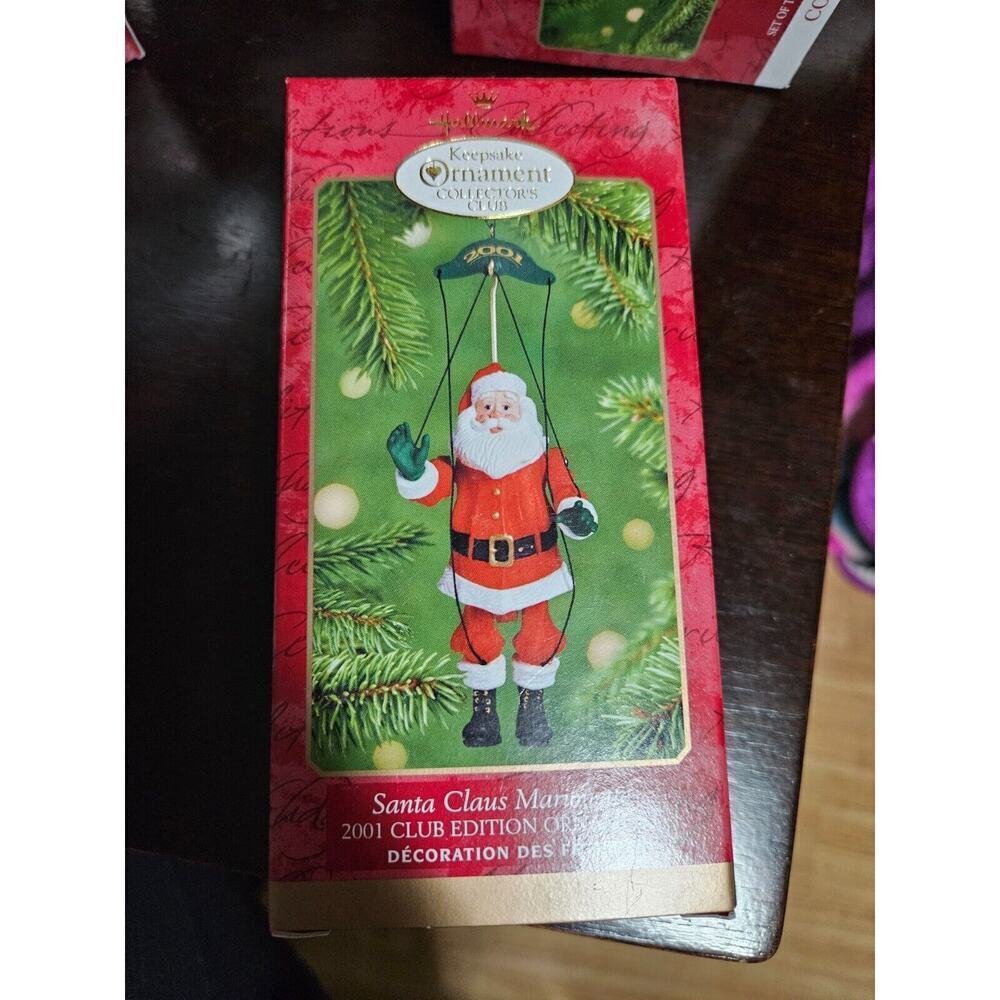Vintage Hallmark Keepsake Santa Claus Marionette 2001 Club Christmas Ornament